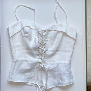 Reformation white corset top
